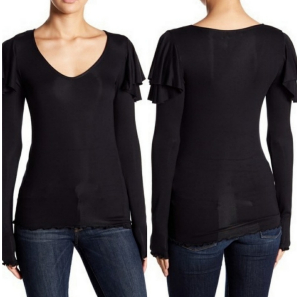 Free People Ruffled Lettuce Top
